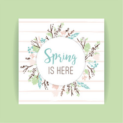 spring frame of branches and leaves vector image