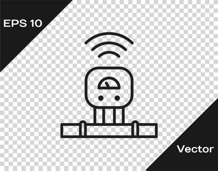 black line smart sensor system icon isolated vector image