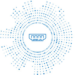 blue line ram random access memory icon isolated vector