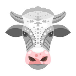 Cow head on white background Royalty Free Vector Image