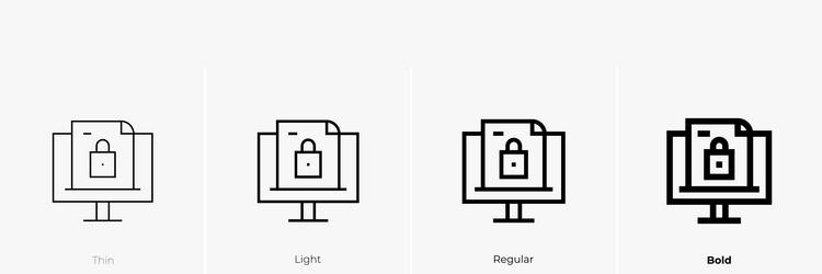 encryption icon thin light regular and bold style vector image