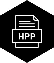 Hpp file document icon vector