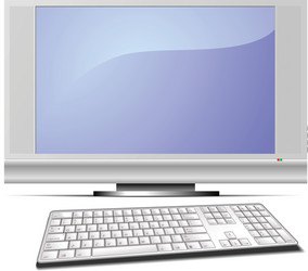 Modern Display and Keyboard Setup vector