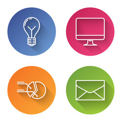 set line light bulb with concept idea computer vector image