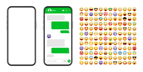 smartphone messaging app user interface design vector image