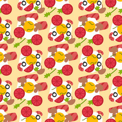 Breakfast toast seamless pattern background slices vector