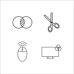 design and studio simple linear icon setsimple vector image
