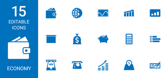 15 economy icons vector