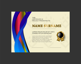 certificate template with texture dynamic wave vector image