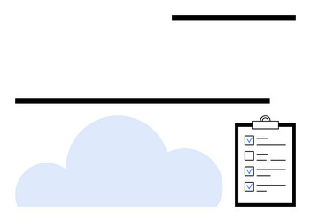 cloud storage concept with checklist representing vector image