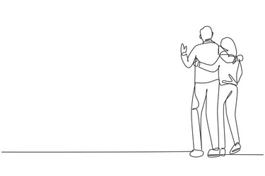 Continuous one line drawing romantic couple vector