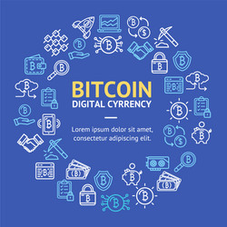 bitcoin digital currency round design template vector image