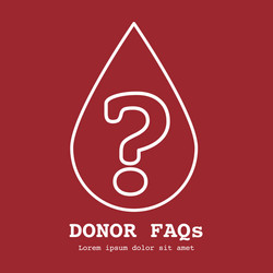 blood drop icon with the text faq vector image