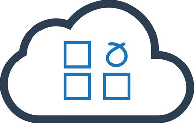 cloud storage icon symbol image of the hosting vector image