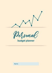 Cover of the personal monthly budget planner Vector Image