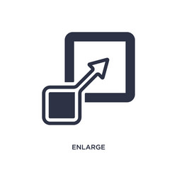 enlarge icon on white background simple element vector