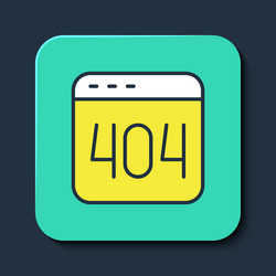 filled outline page with a 404 error icon isolated vector image