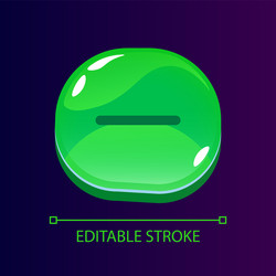 Minus sign glossy ui button with linear icon vector
