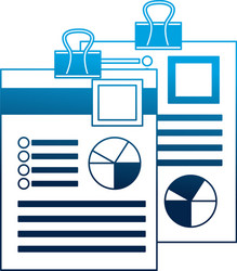 papers work with clip flowchart information vector image