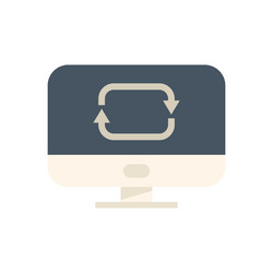 repost computer icon flat report chart vector image