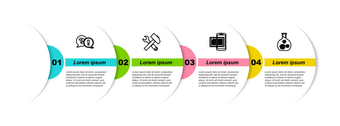 set line question and exclamation crossed hammer vector image