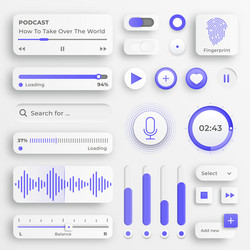 user interface elements sliders for websites vector image
