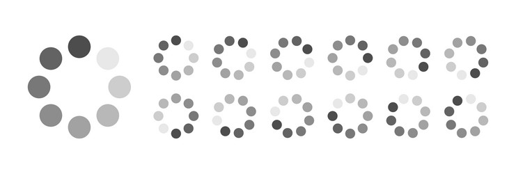 circular loading buffering icons video ready vector image