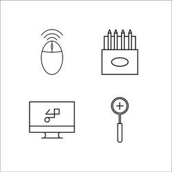 design and studio simple linear icon setsimple vector image