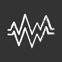 Heart beat chalk icon sound and audio wave vector