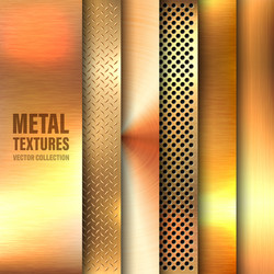 realistic brushed metal textures set polished vector