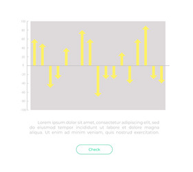 waterfall chart ui element template vector