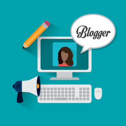 Blogger digital design vector