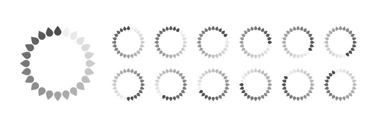 circular loading buffering icons video ready vector