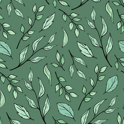 Hand drawn seamless pattern of different branches vector