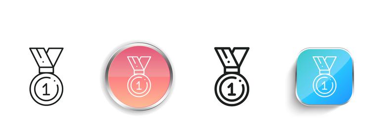 medal icon thin linear regular and button style vector image