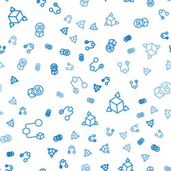 set line isometric cube and on seamless pattern vector