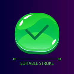 tick glossy ui button with linear icon vector image