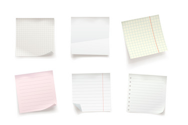 various memo notes in set realistic design vector image
