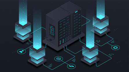 web hosting and data vector image