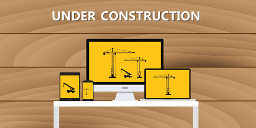 Website construction construct under development vector