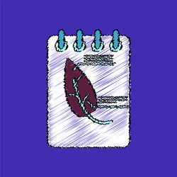 flat shading style icon notebook and leaf vector