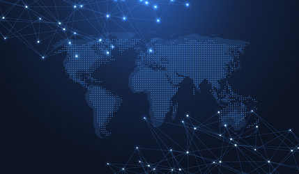 global network connection concept big data vector image