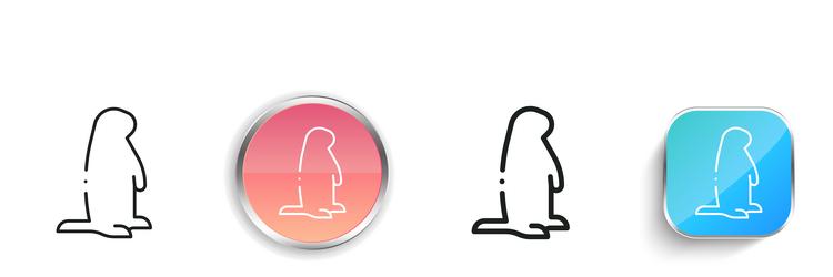 groundhog icon thin linear regular and button vector image