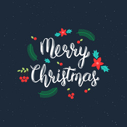 Merry christmas handwritten inscription vector