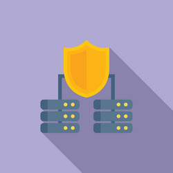 Server data privacy icon flat protect vector