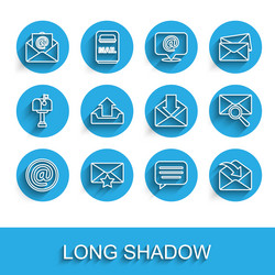 set line mail and e-mail envelope with star vector image