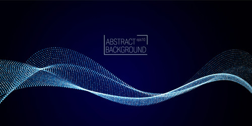 wave array of shining dots dynamic vector image