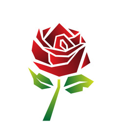 abstract geometric red rose logo design template Vector Image