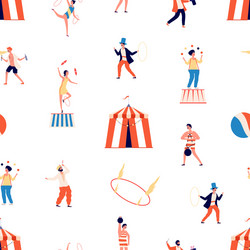 Cartoon circus show seamless pattern funny Vector Image