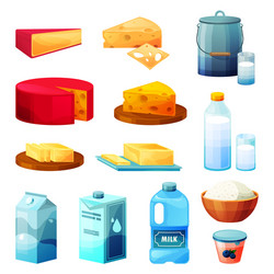 Farm products set or homemade village food vector